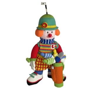 Jean Greenhowe The Red Nose Gang Binky Bunker Crotcheted Golfer Doll 27” Tall